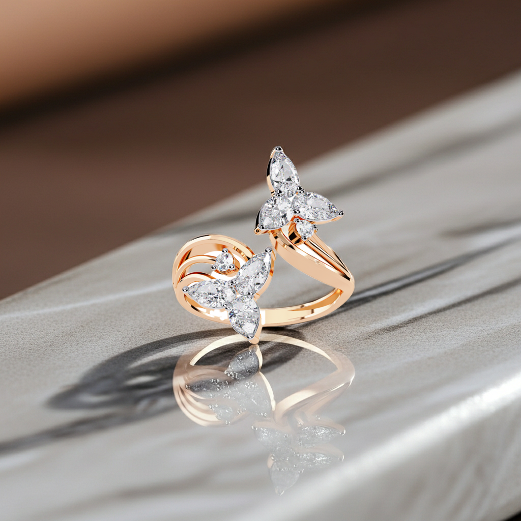 Butterfly Wings Diamond Ring