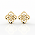 Blooming Grace Diamond Studs – Timeless Floral Radiance
