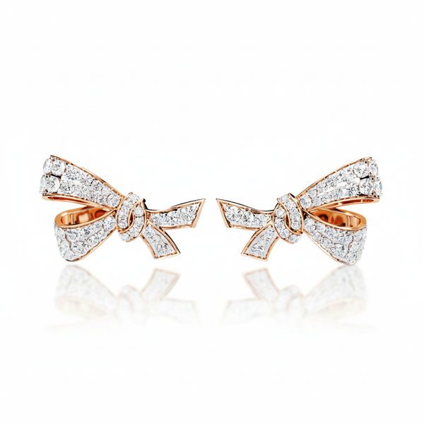 Luxe Bow Diamond Studs – Sophisticated Charm & Timeless Sparkle