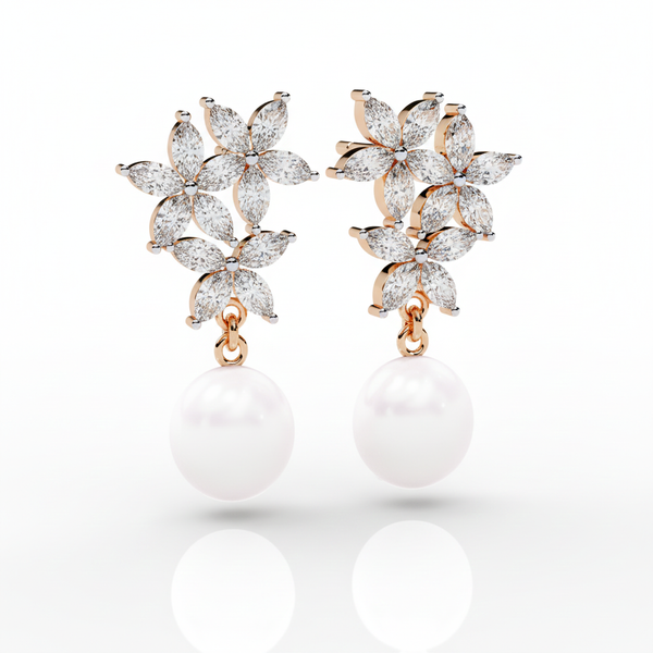 Celestial Pearl Vine Earrings – Ethereal Beauty & Nature-Inspired Luxury