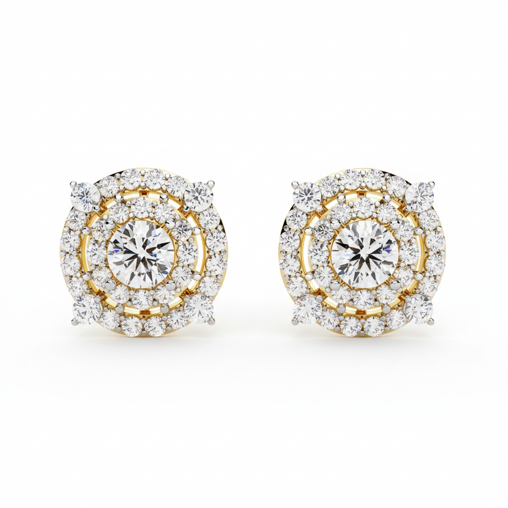 Eternal Sparkle Diamond Halo Earrings