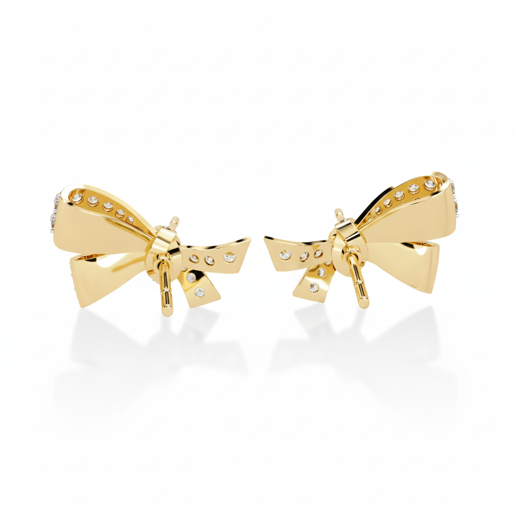 Luxe Bow Diamond Studs – Sophisticated Charm & Timeless Sparkle