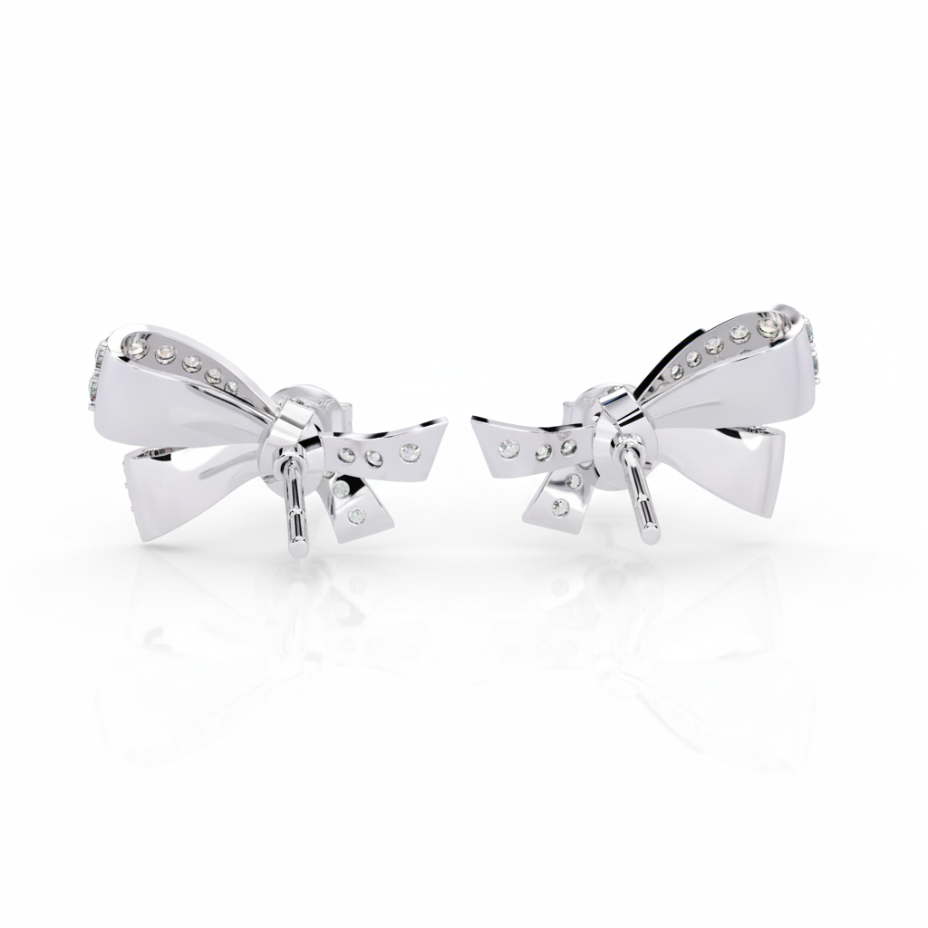 Luxe Bow Diamond Studs – Sophisticated Charm & Timeless Sparkle