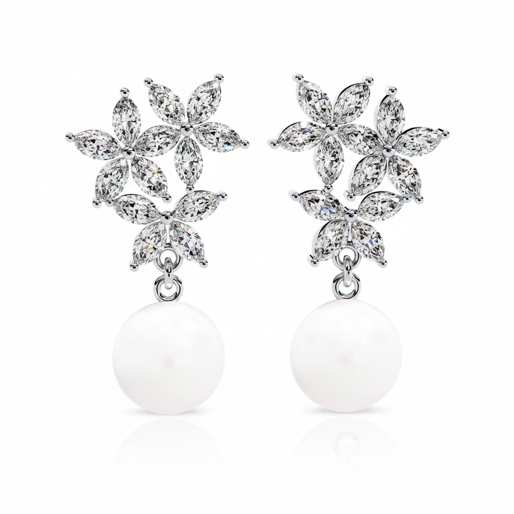 Celestial Pearl Vine Earrings – Ethereal Beauty & Nature-Inspired Luxury