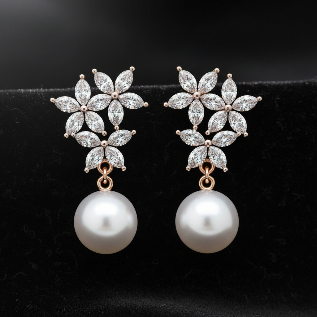 Celestial Pearl Vine Earrings – Ethereal Beauty & Nature-Inspired Luxury