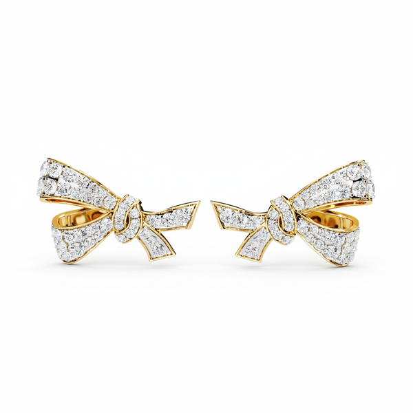 Luxe Bow Diamond Studs – Sophisticated Charm & Timeless Sparkle