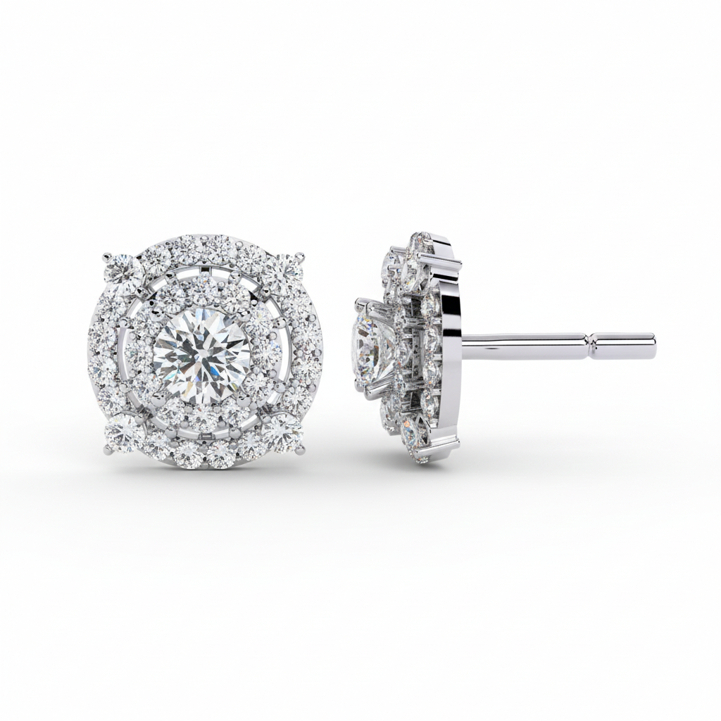 Eternal Sparkle Diamond Halo Earrings