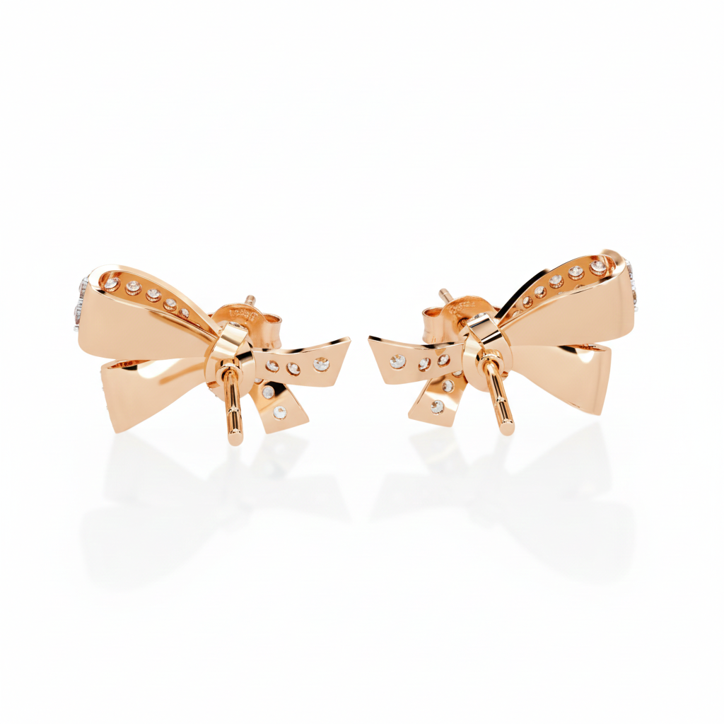 Luxe Bow Diamond Studs – Sophisticated Charm & Timeless Sparkle