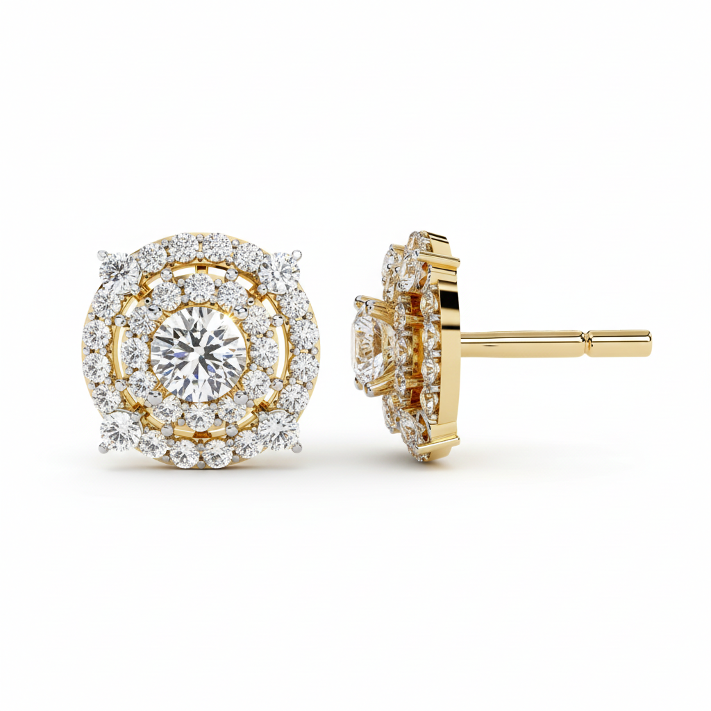 Eternal Sparkle Diamond Halo Earrings
