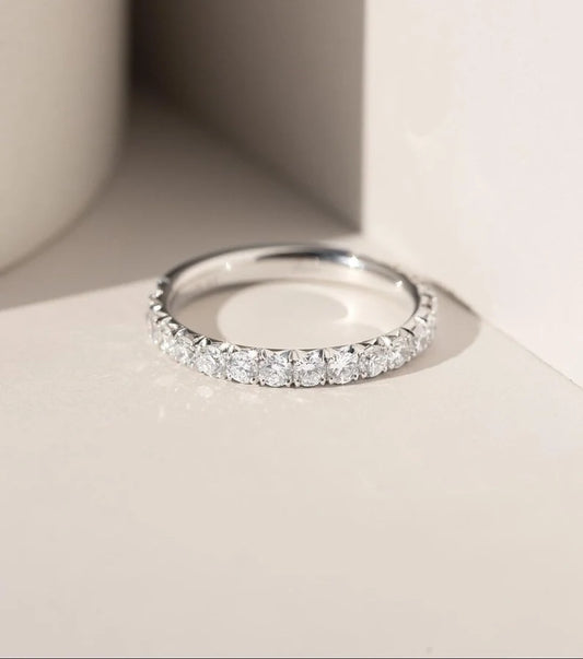 Silver/ Gold/ Rose Gold Elegant Diamond Eternity Ring – Sparkling Anniversary & Wedding Band