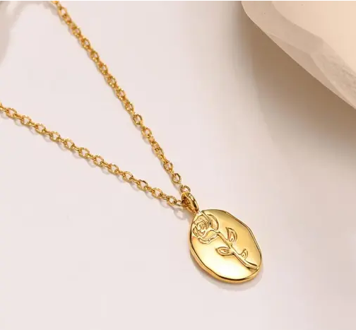 Silver/ Gold/ Rose gold Timeless Gold Floral Medallion Necklace – A Symbol of Elegance & Grace