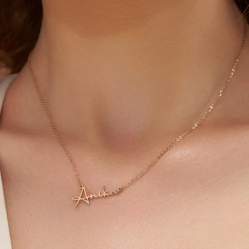 Signature Script Name Necklace