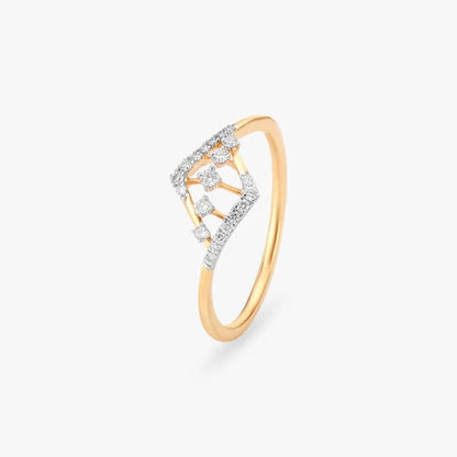 Elegant 14K Gold Diamond Ring – Unique Geometric Design (Copy)