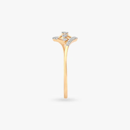 Elegant 14K Gold Diamond Ring – Unique Geometric Design (Copy)